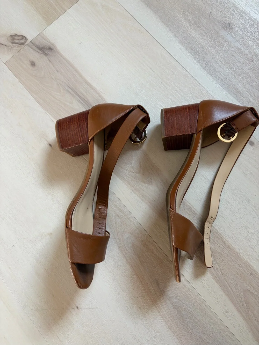 Michael Kors - Women’s Brown Ankle-Strap Leather Sandals - 8.5